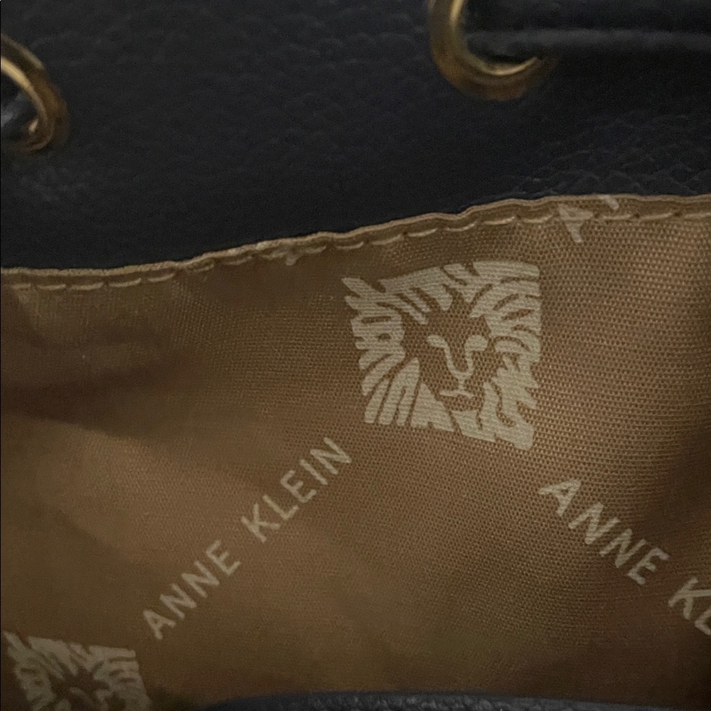 Anne Klein Black and Teal Shoulder Bucket Bag - Picture 3 of 6